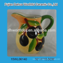 2016 ceramic milk mug with olive design for kitchen